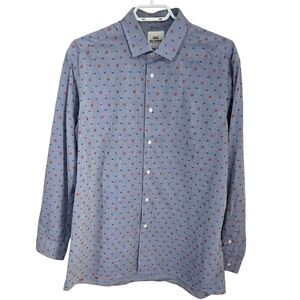 Ben Sherman Blue and Red Casual Button Down Shirt Size L